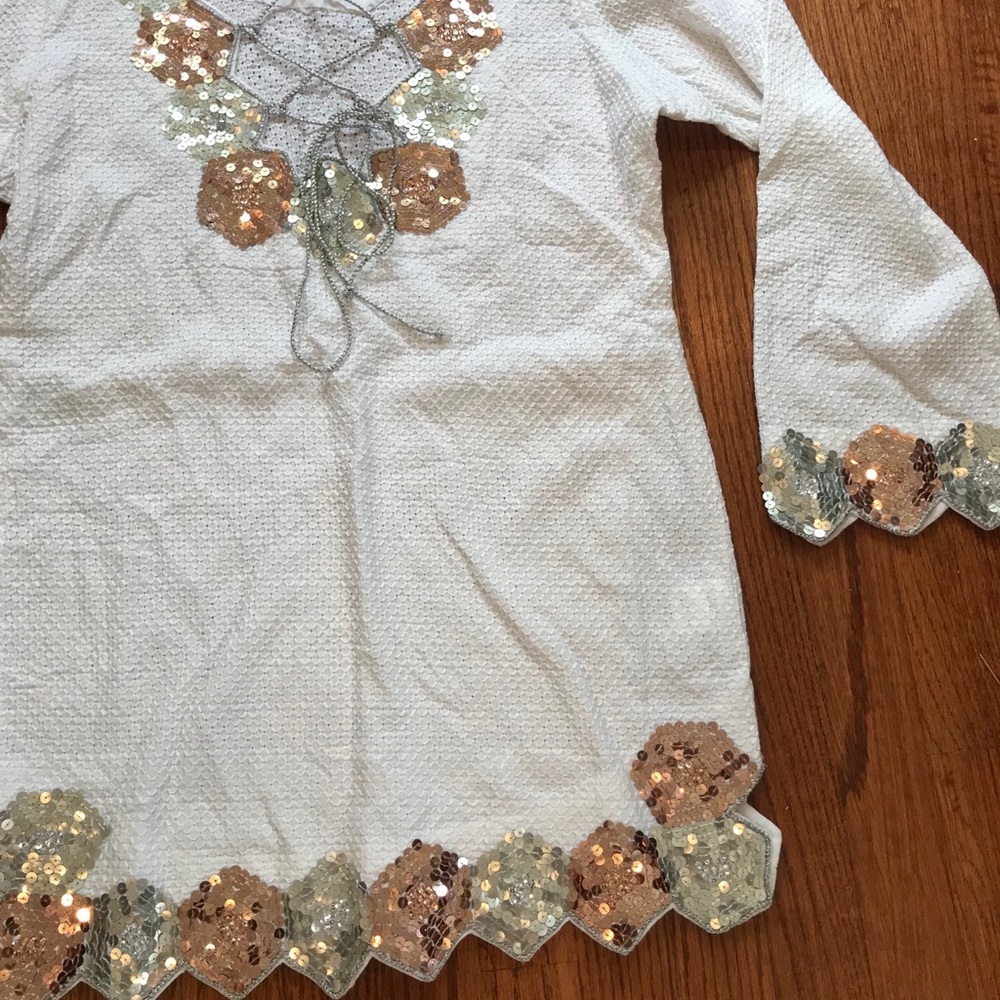 CINDI GINDI**White Embellished Cover-Up**S/M - Picture 5 of 8